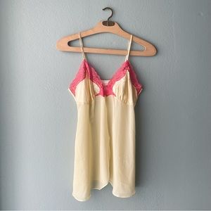 🌱5/$25🌱 Secret Treasures | Yellow Open-Front Sheer Chemise Lingerie Top